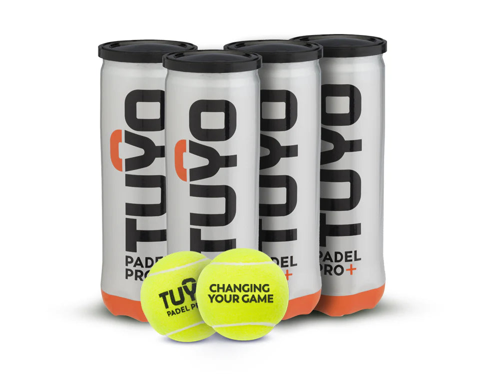 4 Packs TUYO Padel PRO+ Balls - 4 Tubes of 3 Balls