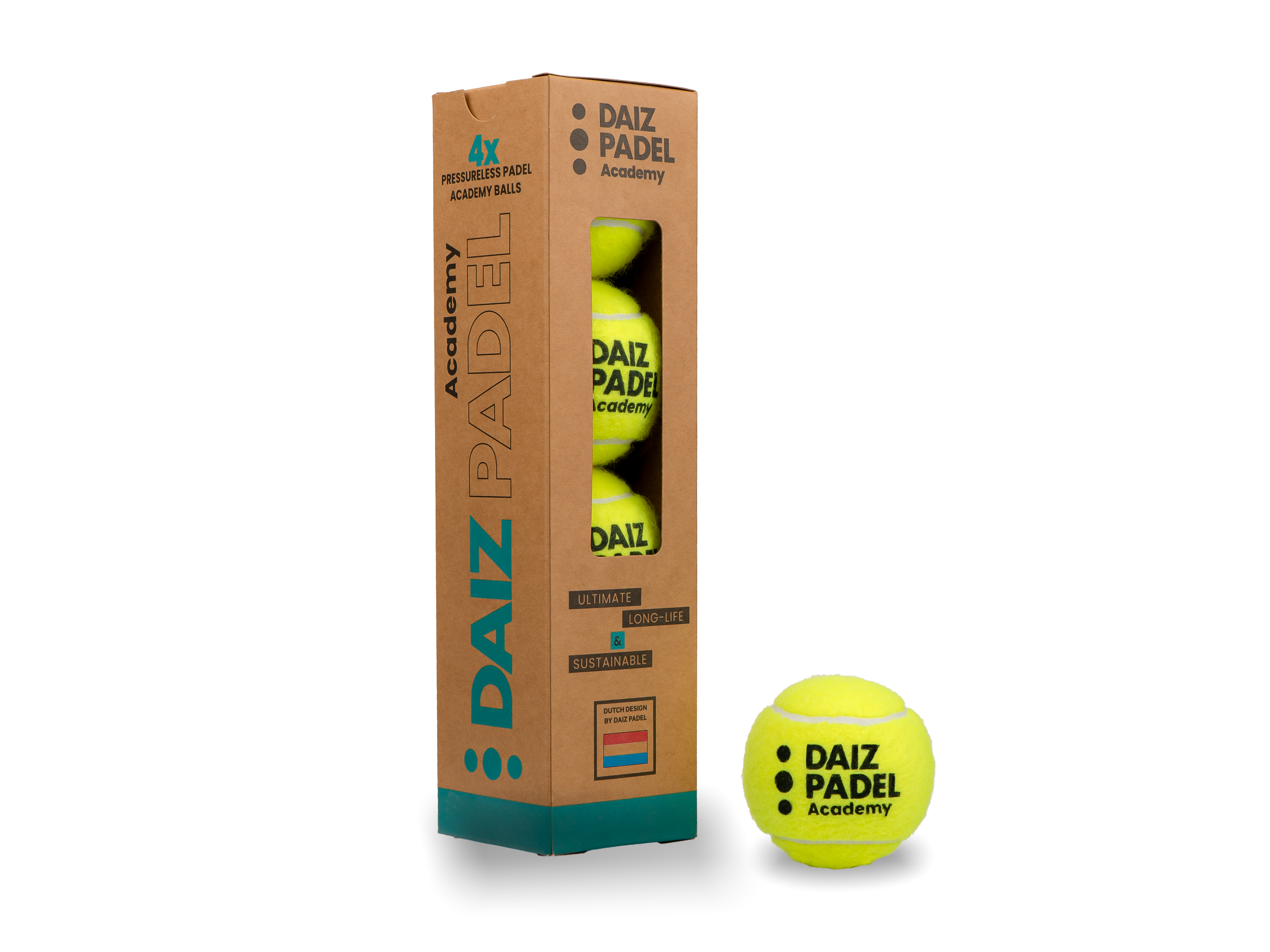 Triple Pack DAIZ Pressureless Padel ball Academy | 3 Cartons of 4 Balls