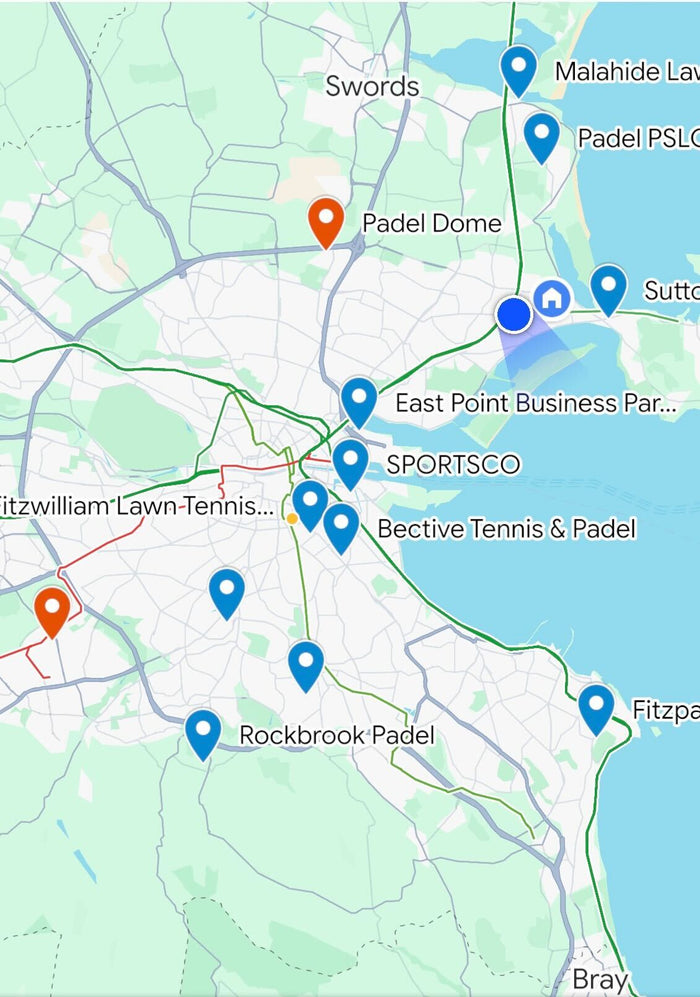 Padel Racket Map Where to Play Padel in Ireland – Interactive Map of Courts – LovePadel.ie