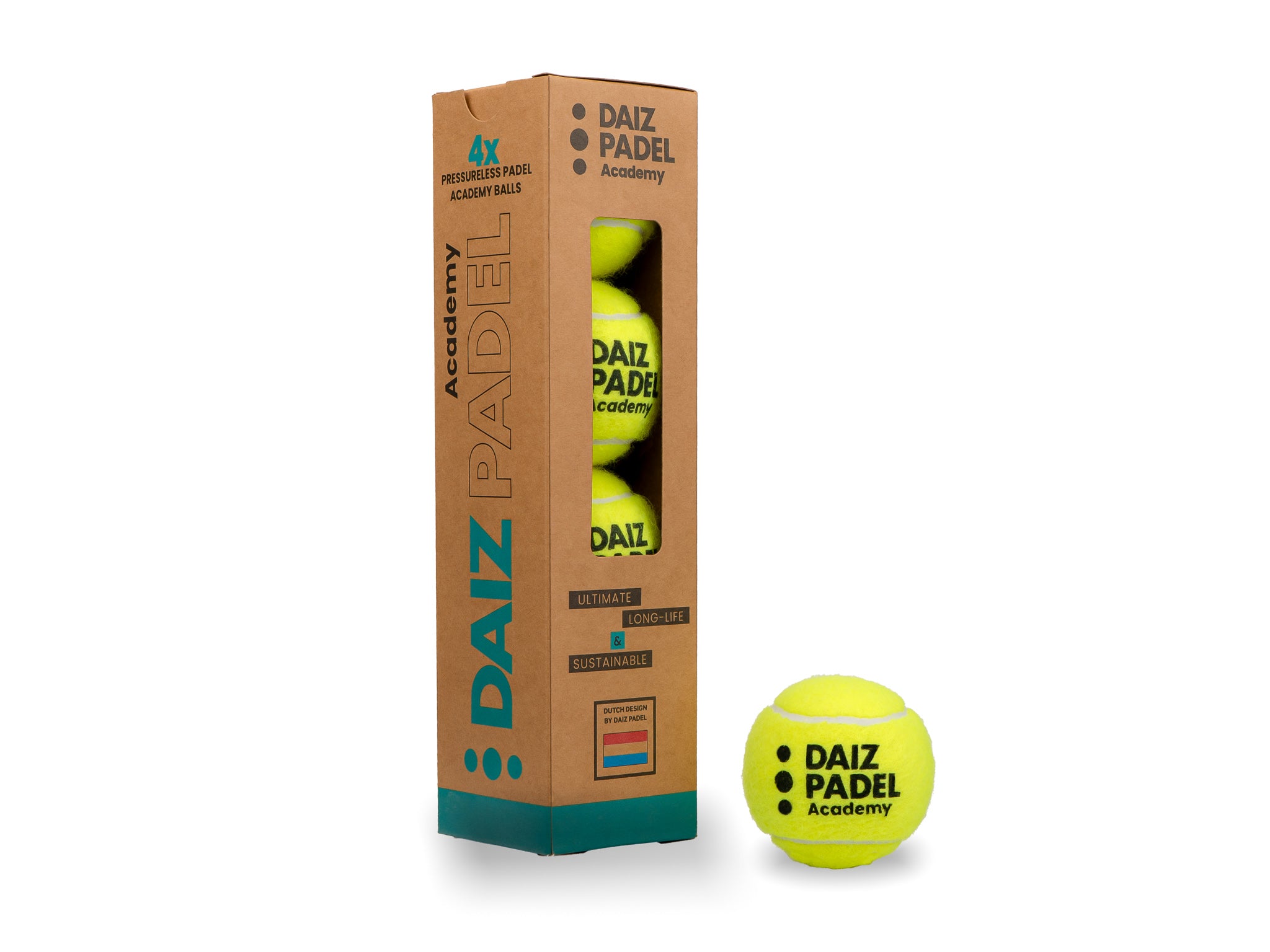 DAIZ Padel ball Academy (carton tube of 4 balls)