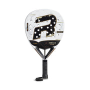 Royal Padel R30 Golden White 2026 racket in white with black R logo and gold detail, front view