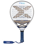 NOX Pro Cup Soft 2027 by Agustin Tapia in white, bronze and blue, front view