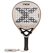 NOX Ventus Hybrid 12K Lite 2027 padel racket in champagne beige, front view
