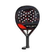 Royal Padel Whip Poly 2026 padel racket in black with orange R logo and Whip lettering, front view