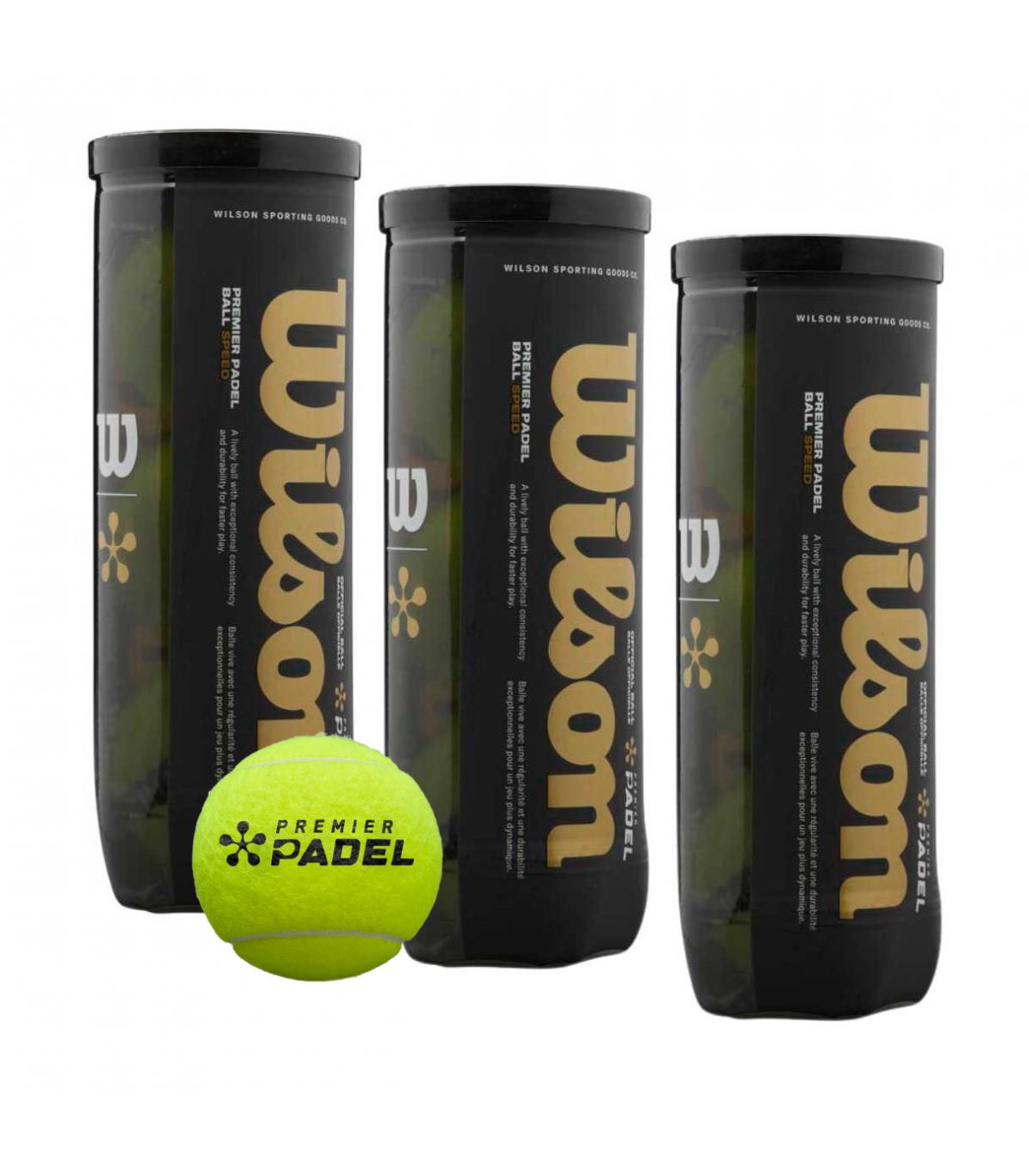 Triple Pack Wilson Premier Padel Speed Ball | 3 Tubes of 3 Balls