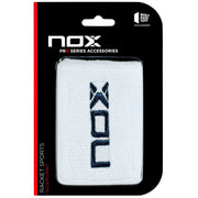 NOX sport wristbands White/Navy Blue(Pair)