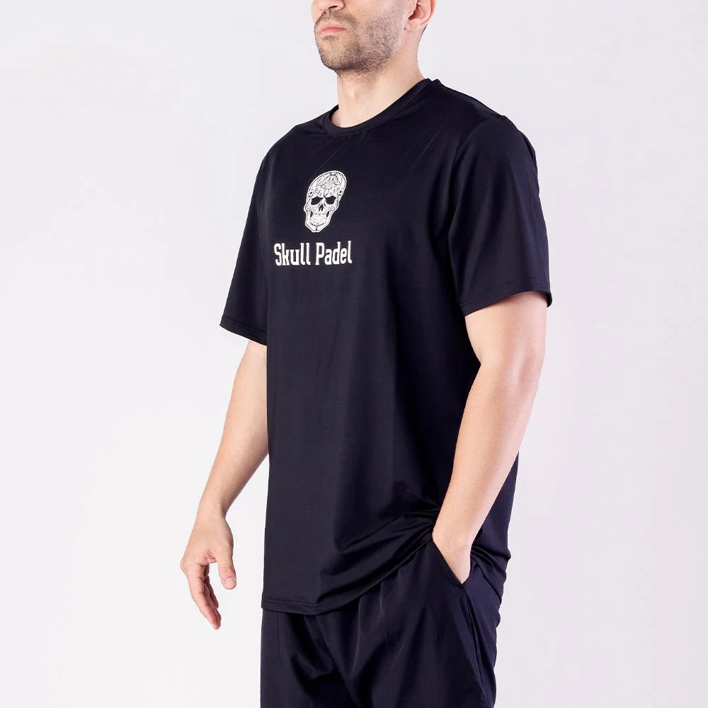 Skull Padel Sport T-Shirt - Men - Black White