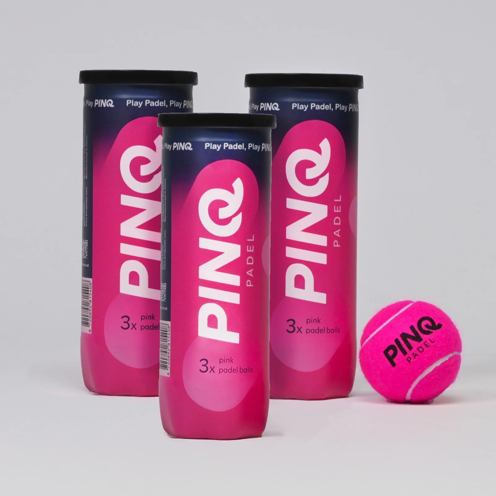 Triple Pack - Pinq Pink Padel Balls | 3 Tubes of 3 Balls